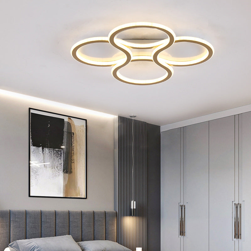 Metal 2-Light Ceiling Lamp Contemporary Flush Light for Bedroom