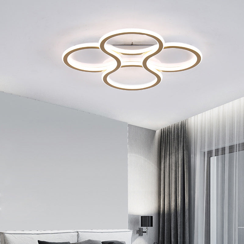 Metal 2-Light Ceiling Lamp Contemporary Flush Light for Bedroom