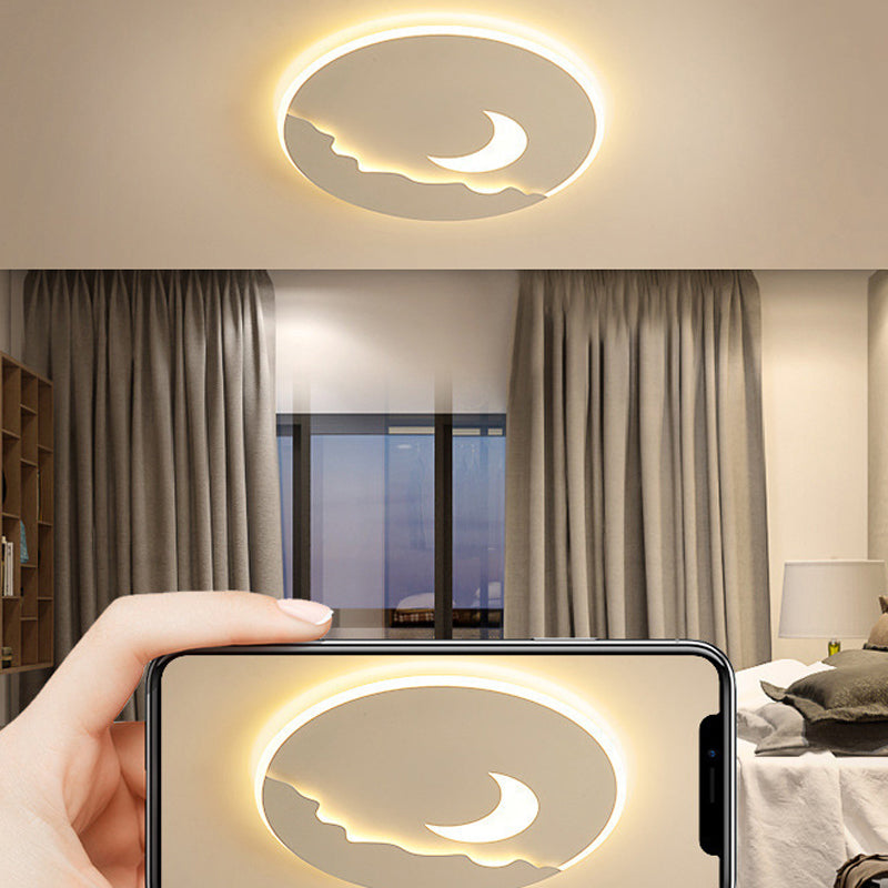 LED Contemporary Ceiling Light White Flush Mount Lighting for Foyer