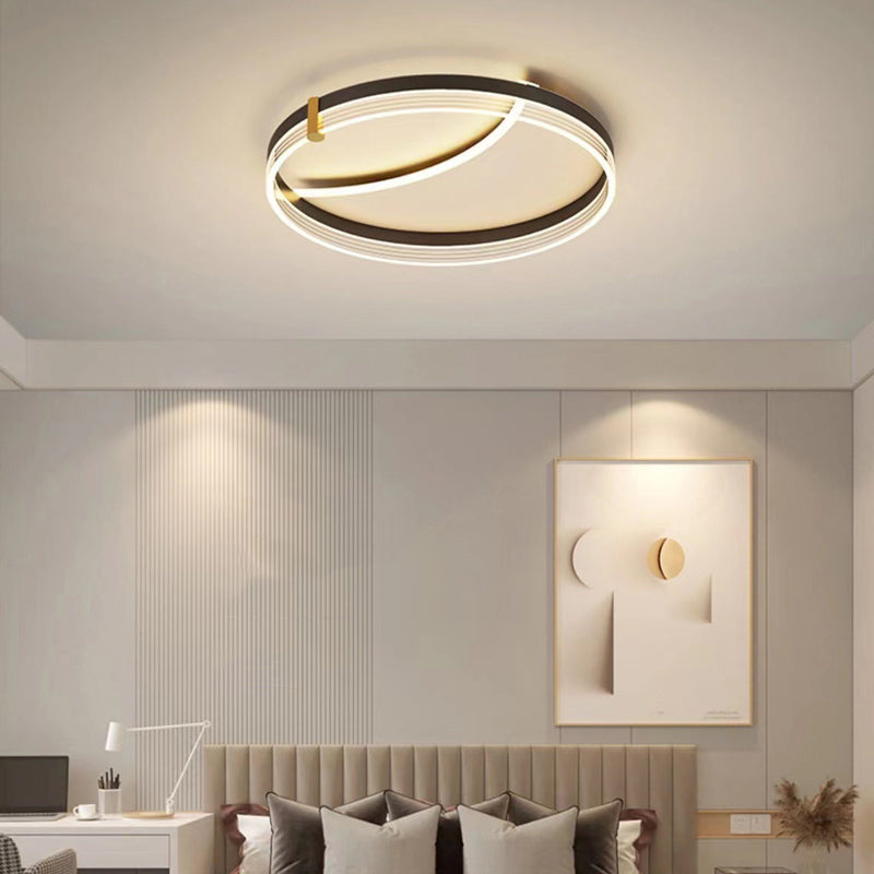 LED Modern Ceiling Light Black Flush Mount Lighting for Hallway