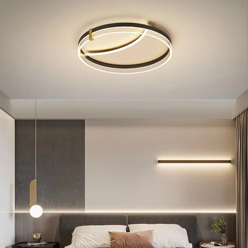 LED Modern Ceiling Light Black Flush Mount Lighting for Hallway