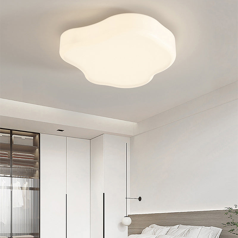 LED Modern Metal Flush Mount Cloud Shape Ceiling Light with PE Shade for Living Room