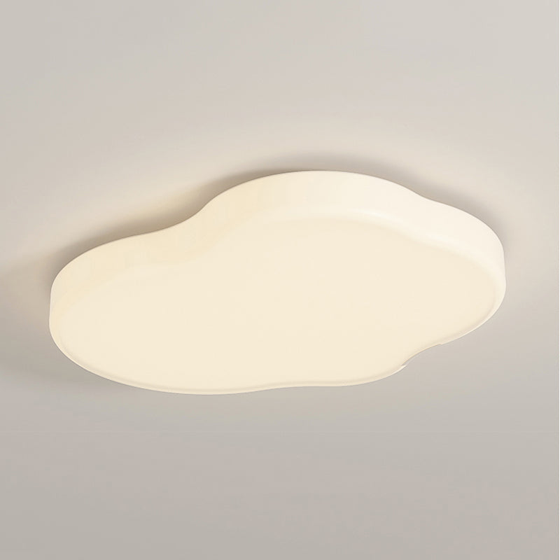 LED Modern Metal Flush Mount Cloud Shape Ceiling Light with PE Shade for Living Room