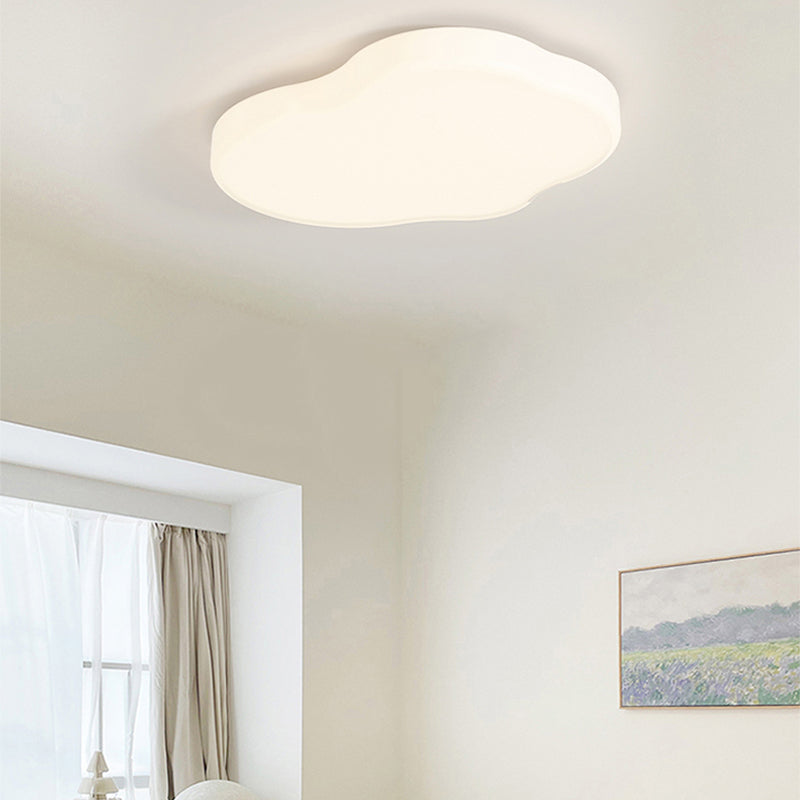 LED Modern Metal Flush Mount Cloud Shape Ceiling Light with PE Shade for Living Room