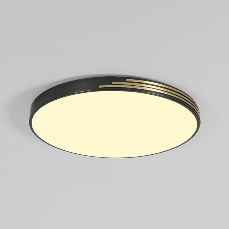 Contemporary Flush Light Round Brass Ceiling Lighting for Bedroom