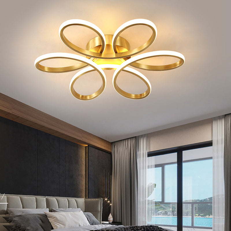 6-Lights Modern Style Flush Mount Flower Shape Acrylic Ceiling Light for Living Room