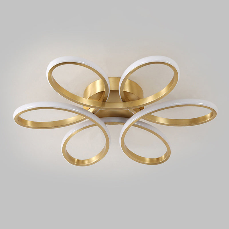 6-Lights Modern Style Flush Mount Flower Shape Acrylic Ceiling Light for Living Room