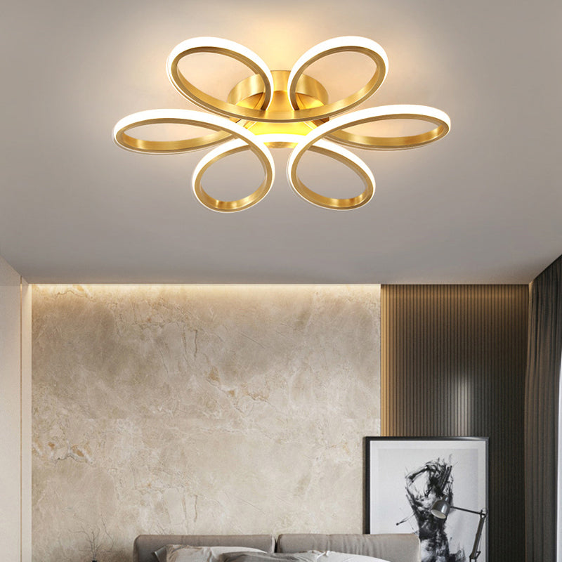 6-Lights Modern Style Flush Mount Flower Shape Acrylic Ceiling Light for Living Room