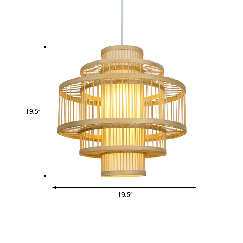 Aliminaire pendentif suspendant à lambe à plusieurs niveaux moderniste avec nuage de cylindre 19,5 "/23,5" W 1 Plafond léger en beige