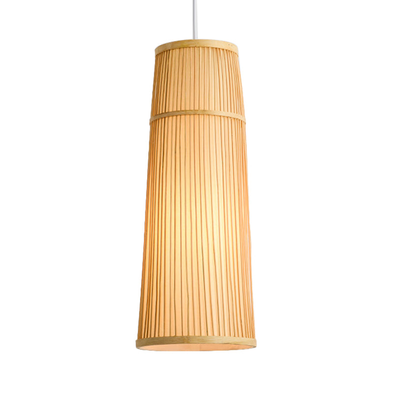 Pendre à bambou effilée Pendre Light Aymage Style 1 Light Beige Boue Lampe pour restaurant