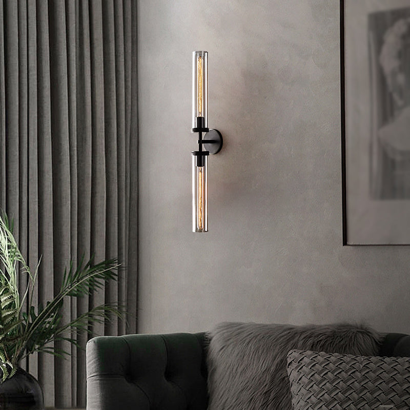 Industrial Metal Wall Sconce Cylinder Shape Wall Lamps for Living Room