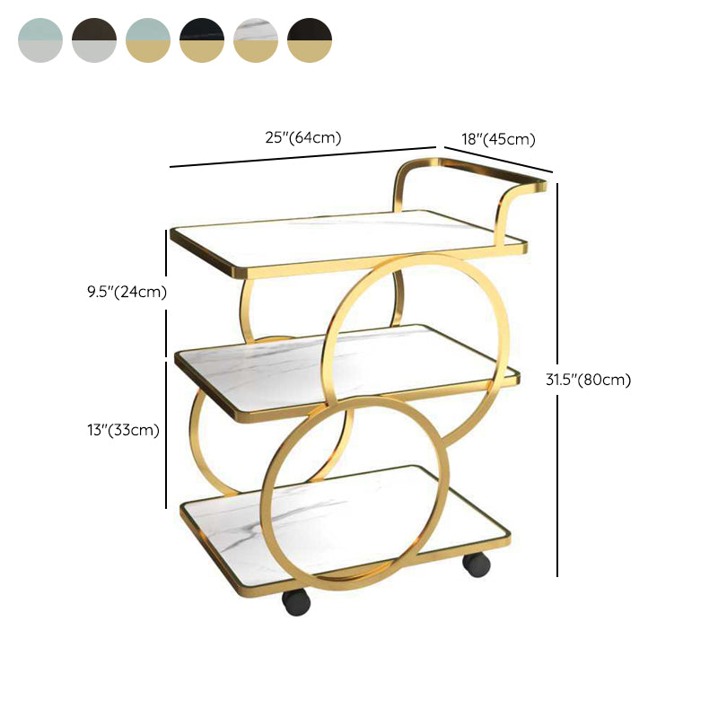 31.50" High Contemporary Style Prep Table Rolling Metal Prep Table for Kitchen