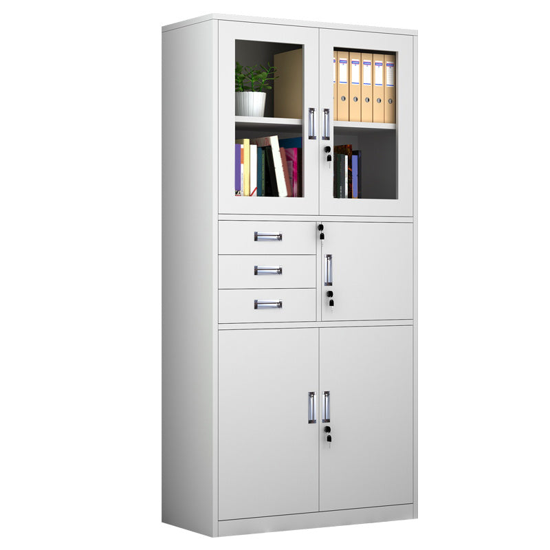 Steel Filing Cabinet Fire-Resistant File Cabinet with Lock and Storage