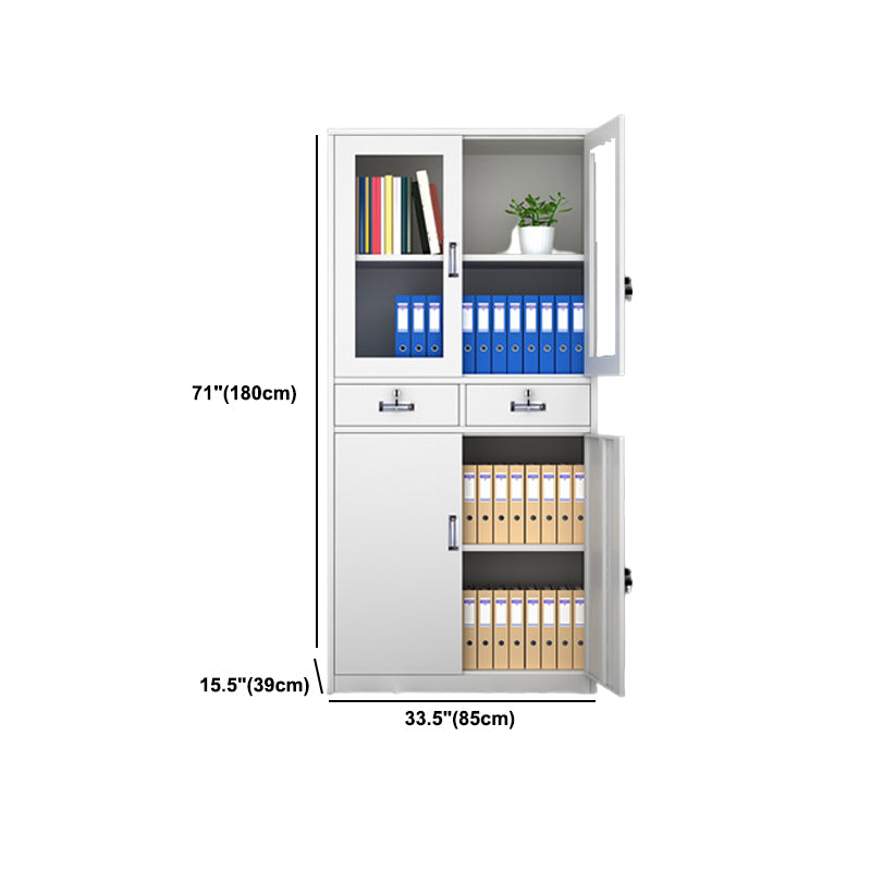 Steel Filing Cabinet Fire-Resistant File Cabinet with Lock and Storage