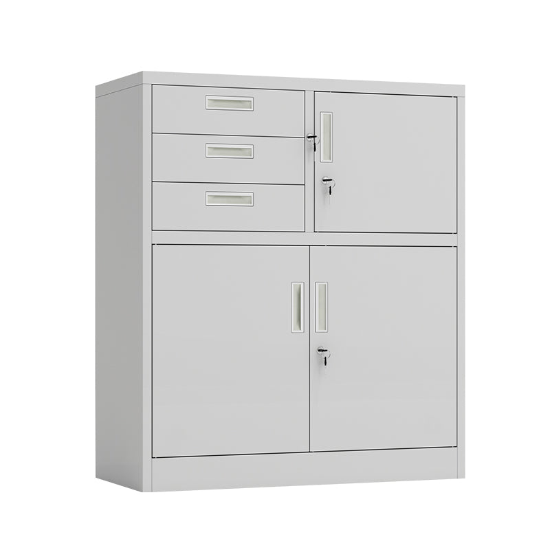 Steel Filing Cabinet Contemporary Silver File Cabinet with Lock and Storage