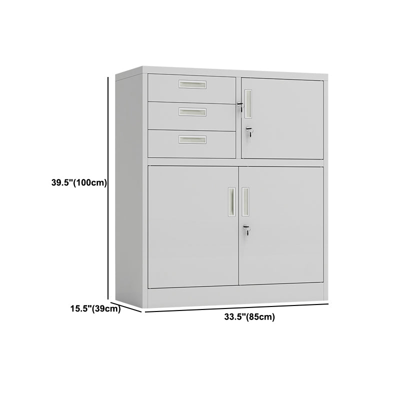 Steel Filing Cabinet Contemporary Silver File Cabinet with Lock and Storage