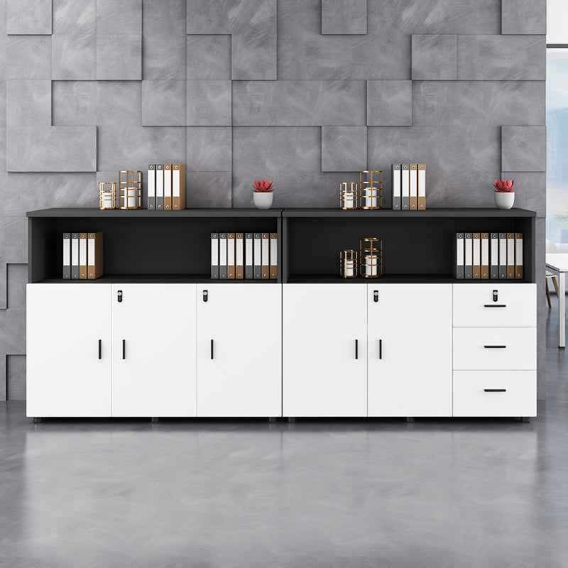 Wood Filing Cabinet Contemporary File Cabinet with Lock and Roll-out Shelves