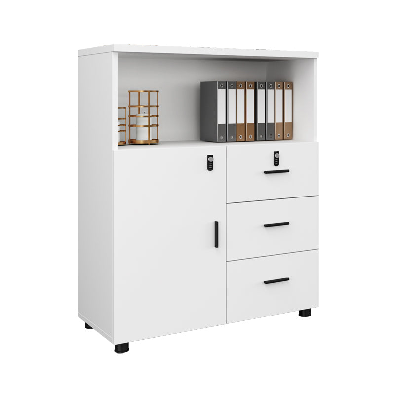 Wood Filing Cabinet Contemporary File Cabinet with Lock and Roll-out Shelves