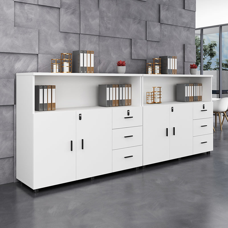 Wood Filing Cabinet Contemporary File Cabinet with Lock and Roll-out Shelves