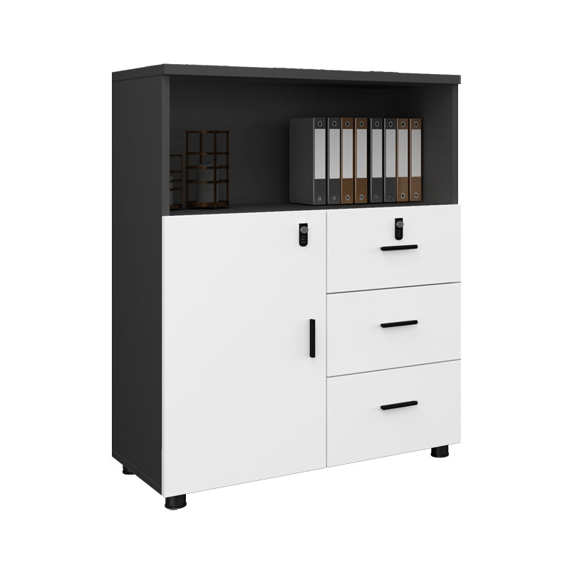 Wood Filing Cabinet Contemporary File Cabinet with Lock and Roll-out Shelves