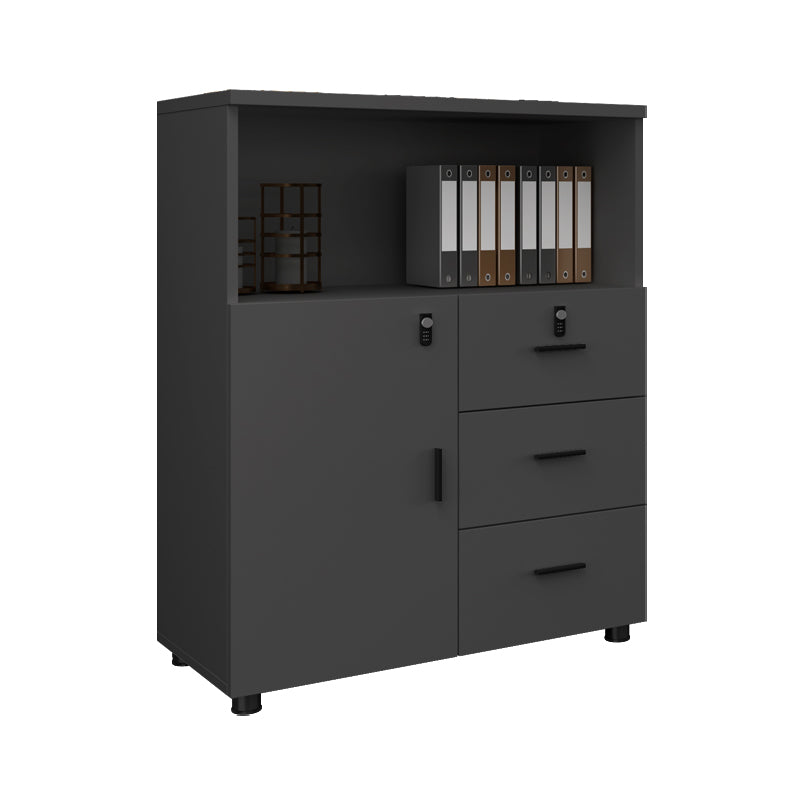 Wood Filing Cabinet Contemporary File Cabinet with Lock and Roll-out Shelves