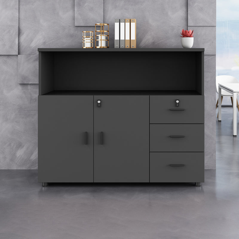 Wood Filing Cabinet Contemporary File Cabinet with Lock and Roll-out Shelves