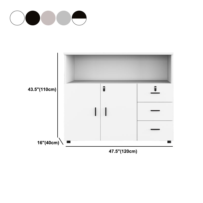 Wood Filing Cabinet Contemporary File Cabinet with Lock and Roll-out Shelves