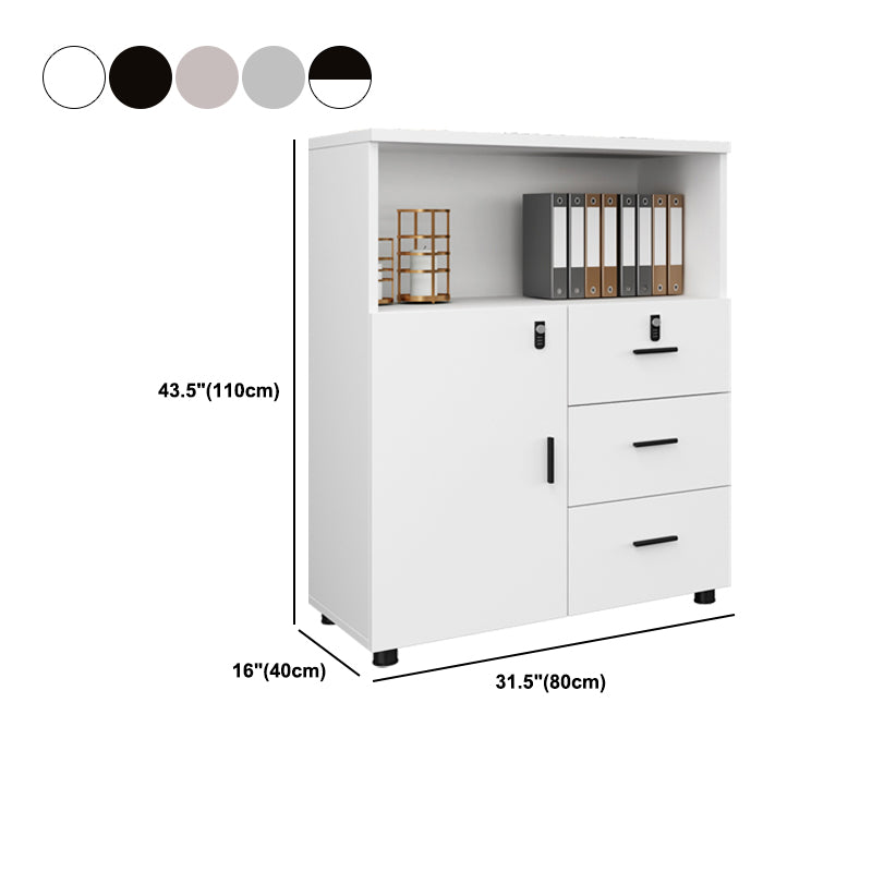 Wood Filing Cabinet Contemporary File Cabinet with Lock and Roll-out Shelves