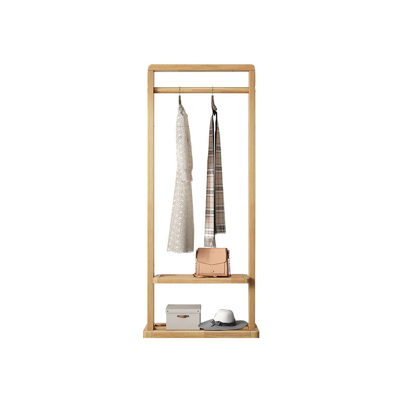 Contemporary Style Coat Hanger Pure Color Solid Wood Coat Rack for Living Room