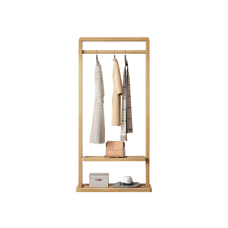 Contemporary Style Coat Hanger Pure Color Solid Wood Coat Rack for Living Room