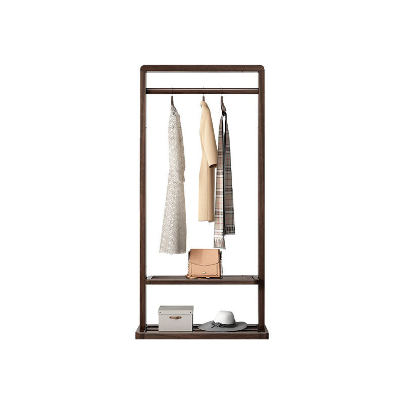 Contemporary Style Coat Hanger Pure Color Solid Wood Coat Rack for Living Room