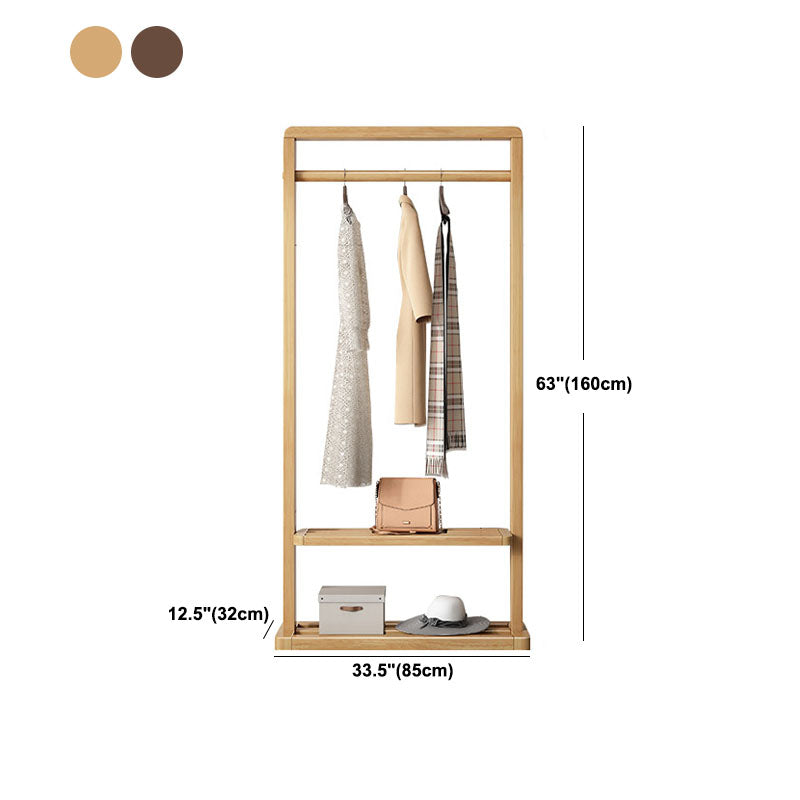 Contemporary Style Coat Hanger Pure Color Solid Wood Coat Rack for Living Room