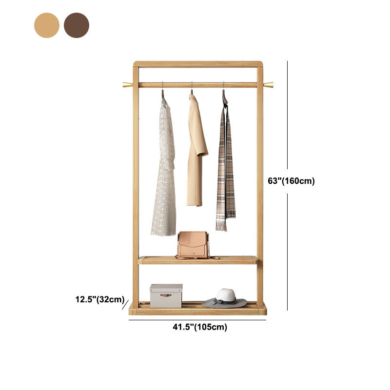 Contemporary Style Coat Hanger Pure Color Solid Wood Coat Rack for Living Room