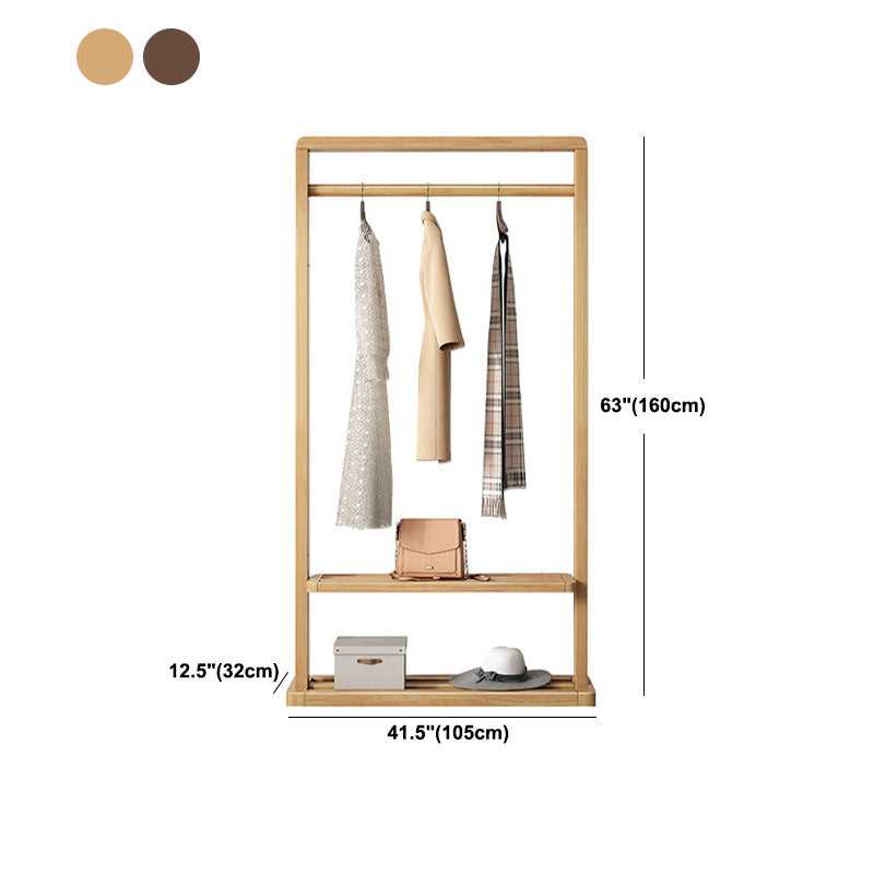 Contemporary Style Coat Hanger Pure Color Solid Wood Coat Rack for Living Room