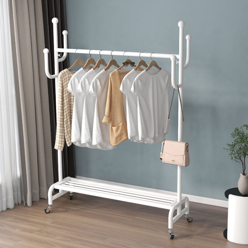 Modern Style Coat Rack Metallic Free Standing Hooks Design Coat Hanger with Shelve