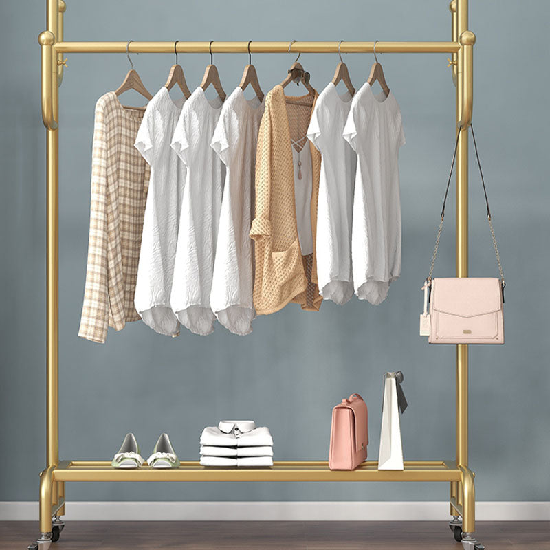 Modern Style Coat Rack Metallic Free Standing Hooks Design Coat Hanger with Shelve