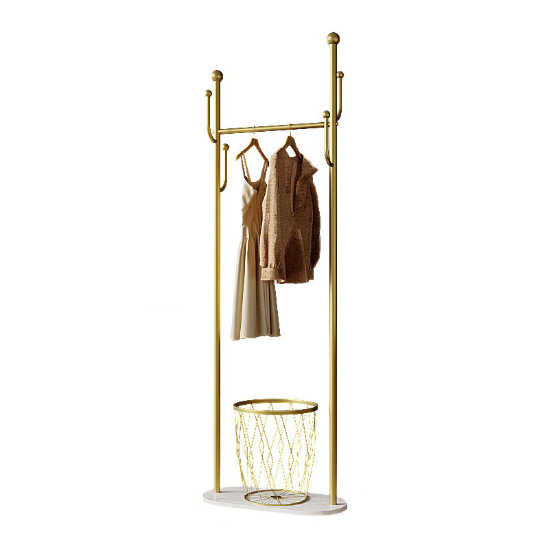 Gorgeous Coat Rack Coat Hooks Metal Storage Basket Coat Rack with Castors