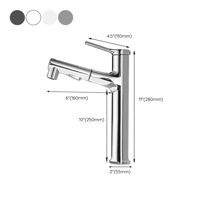 Pull-out Basin Faucets Single Handle Bathroom Faucet 1 Hole Vanity Sink Faucet