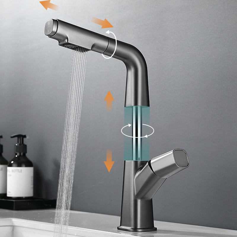 Modern Vessel Faucet Brass Lever Handles Swivel Spout Vessel Sink Bathroom Faucet