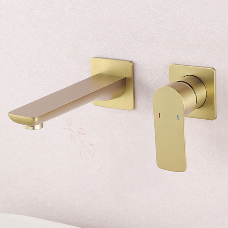 2 Holes Faucet Glam Style Wall Mounted Faucet with Single Lever Handle