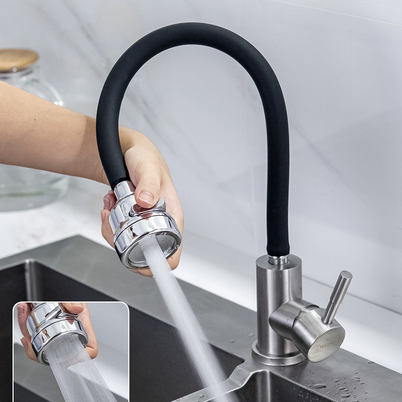 Modern 1-Handle 1-Hole Faucets 304 Stainless Steel Black and White Faucets