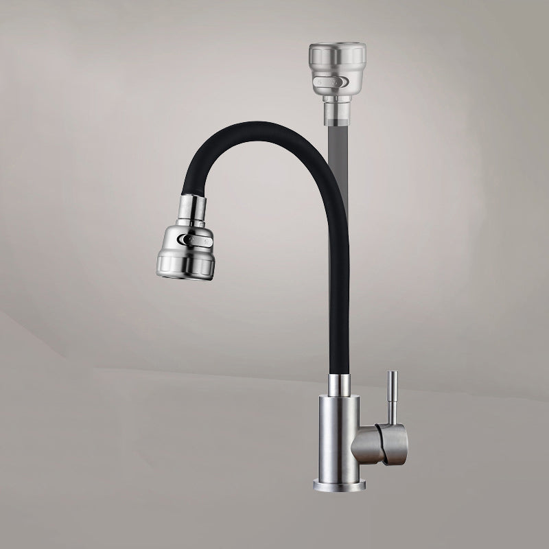 Modern 1-Handle 1-Hole Faucets 304 Stainless Steel Black and White Faucets