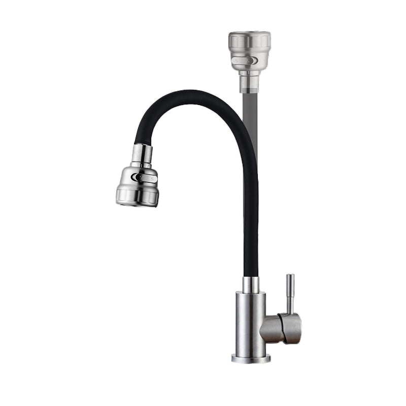 Modern 1-Handle 1-Hole Faucets 304 Stainless Steel Black and White Faucets