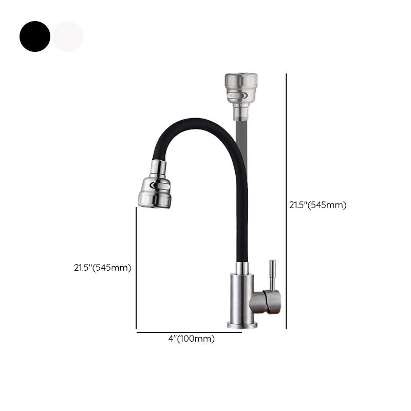 Modern 1-Handle 1-Hole Faucets 304 Stainless Steel Black and White Faucets