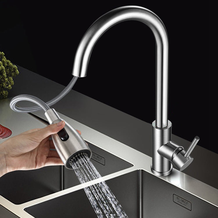 Modern 1-Handle Faucet 304 Stainless Steel with Water Dispenser Pull down Faucet