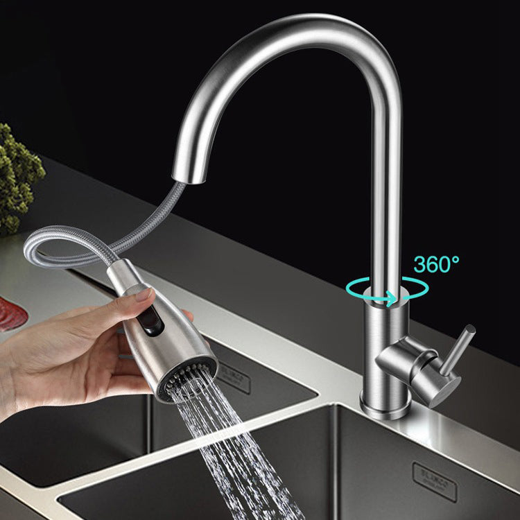 Modern 1-Handle Faucet 304 Stainless Steel with Water Dispenser Pull down Faucet