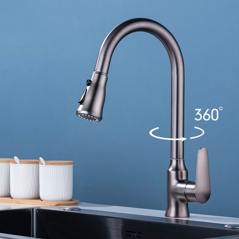 Modern 1-Handle Faucet with Pull out Sprayer with Water Dispenser Copper Faucet