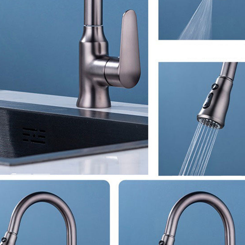 Modern 1-Handle Faucet with Pull out Sprayer with Water Dispenser Copper Faucet