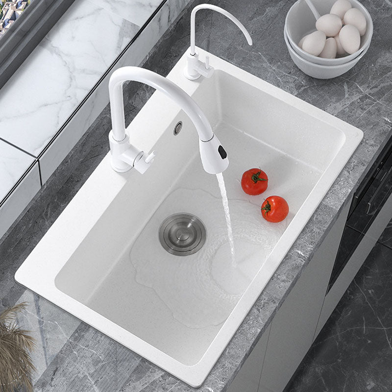 Modern Kitchen Sink Quartz with Accessories and Faucet Drop-In Workstation Sink