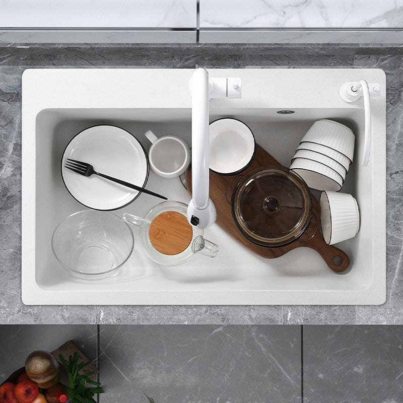 Modern Kitchen Sink Quartz with Accessories and Faucet Drop-In Workstation Sink